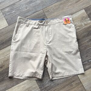 Classic Beige Men's Flat Front Shorts